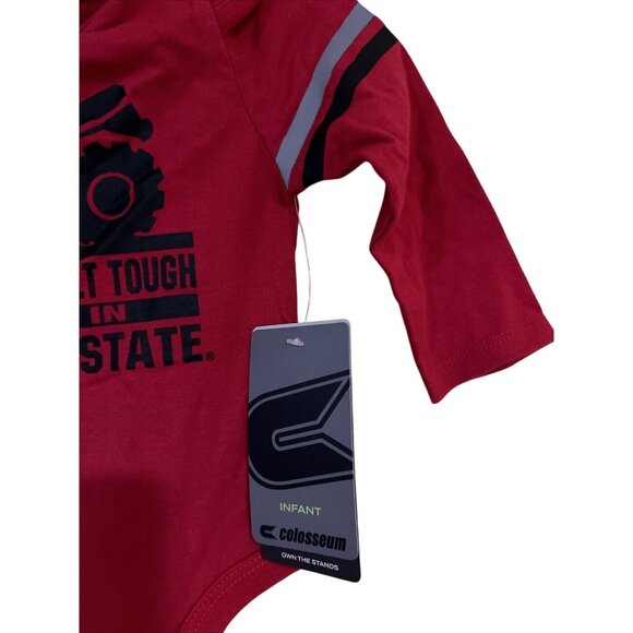 NEW Ohio State Buckeyes "Built Tough" Red  OSU LS One Piece Infant Boys (6-12) - Picture 4 of 6